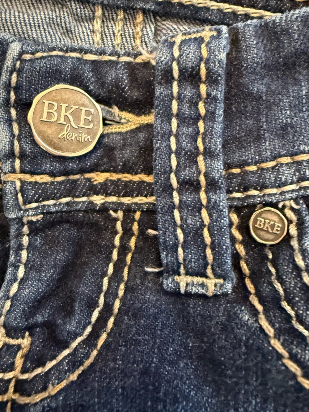 BKE Addison Low Rise Jeans Women’s 25 Dark Wash Whispering Stretch Thick Stitch - Picture 8 of 15